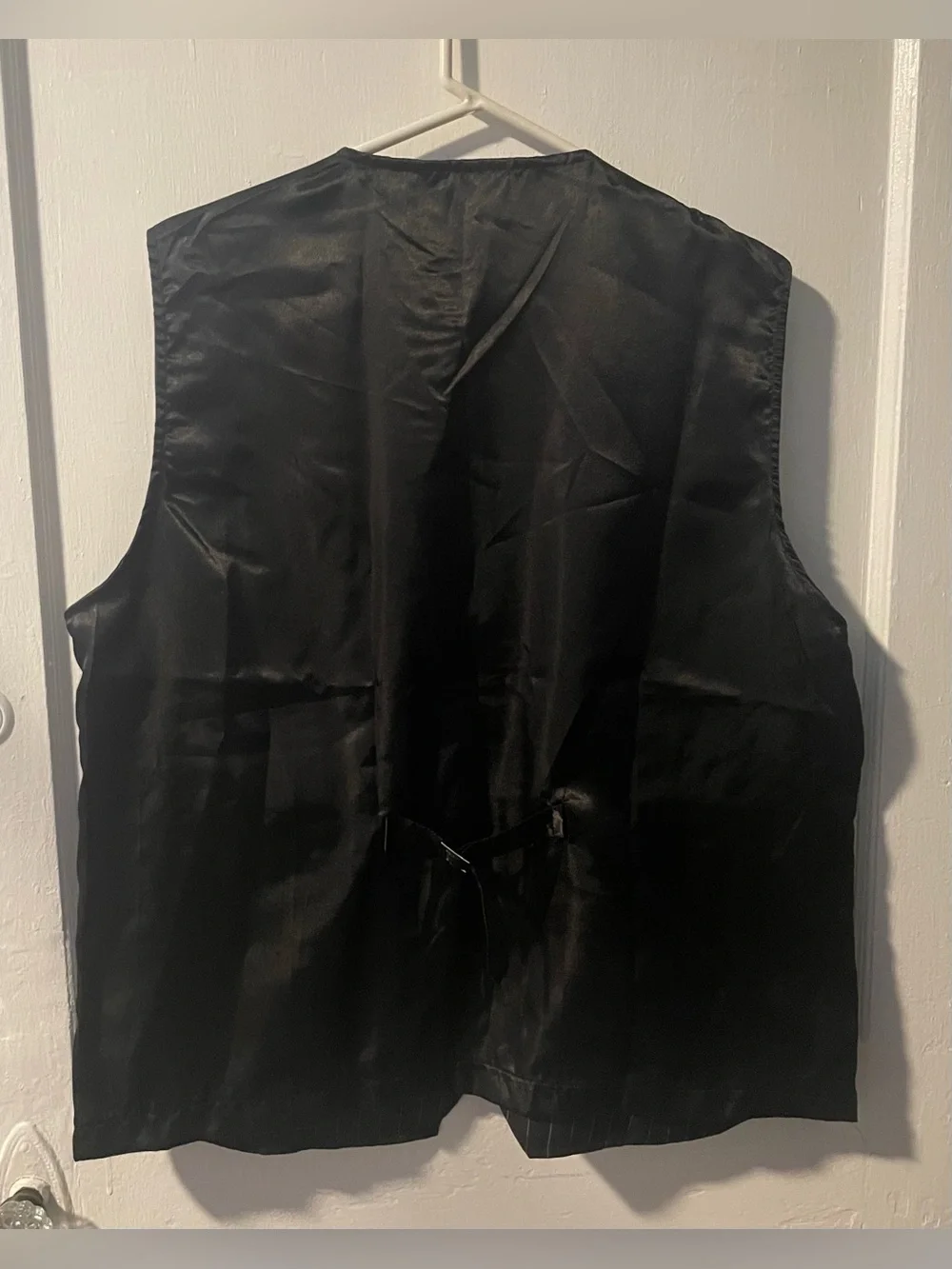 Spirit Black Pinstripe Vest with Red Pocket Square